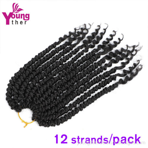 12Inch Wavy Senegalese Twist Crochet Hair Braids Curly Ends Synthetic Hair Extension